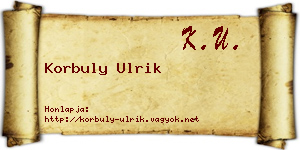 Korbuly Ulrik névjegykártya