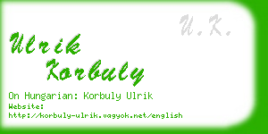 ulrik korbuly business card
